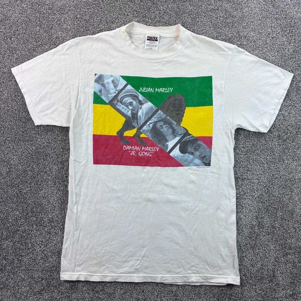 Vintage Julian Marley Shirt Mens Large White Damian Marley Jr. Gong Reggae Music